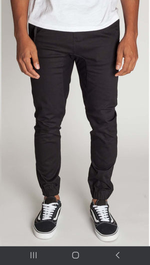 Blk Joggers Relax Fit/ Slim